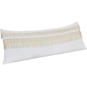 Sweet Jojo Designs Boho Bohemian Macrame Tassel Ivory Pillow Cover